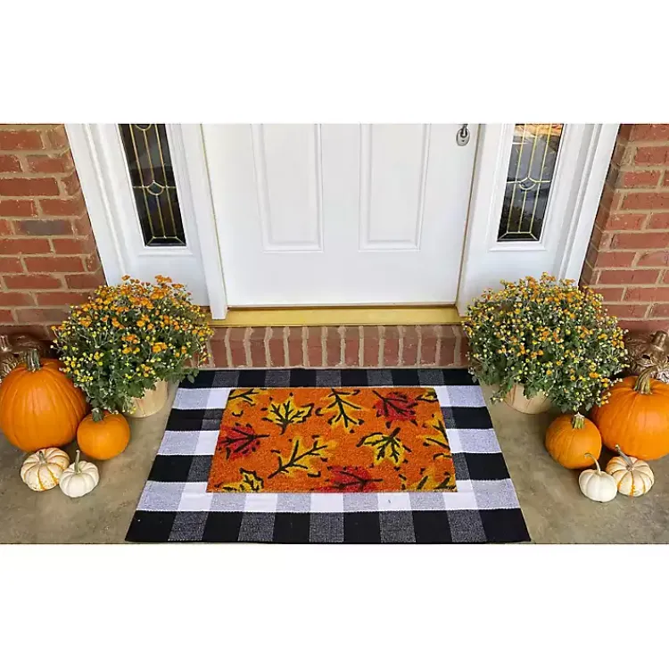 Fall>Kirklands Home Orange Fall Botanical Doormat