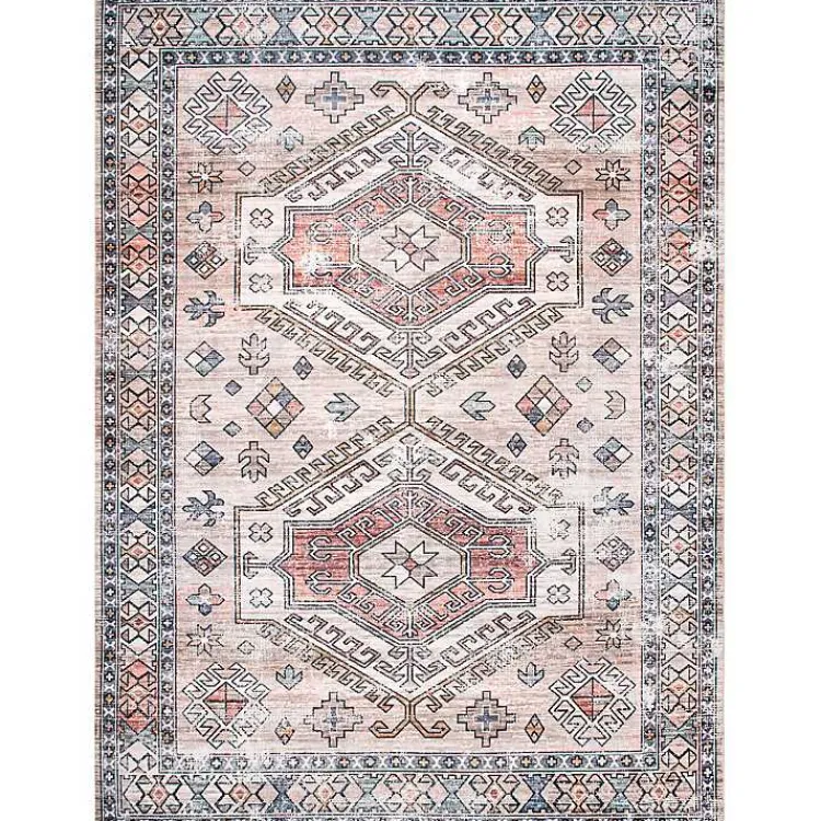 Kirklands Home Orange Global Motif Washable Runner Online