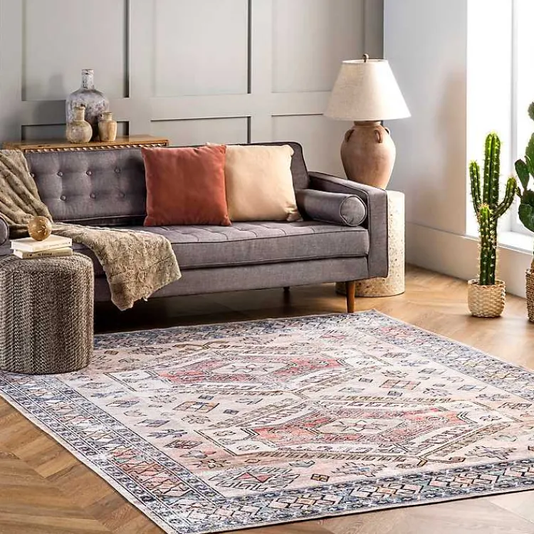 Kirklands Home Orange Global Motif Washable Runner Online