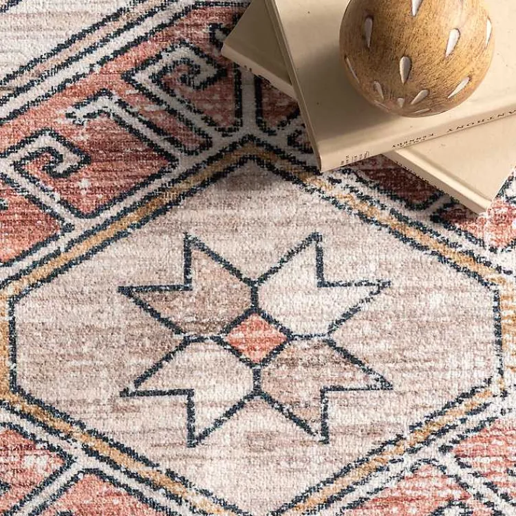 Kirklands Home Global Motif Washable Area Rug, 3x5 Orange Discount