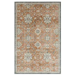 Kirklands Home Granary Floral Area Rug, 8x10 Orange Sale