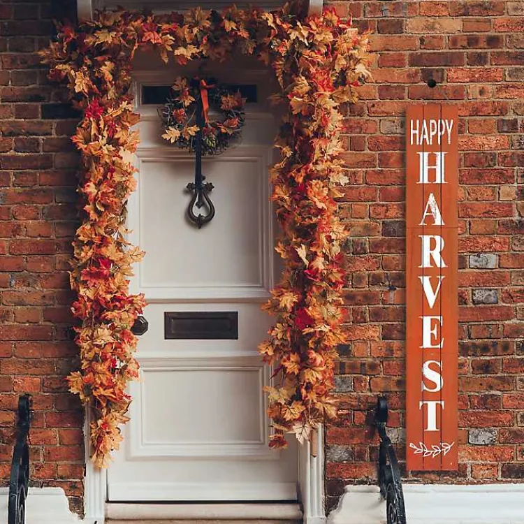 Fall>Kirklands Home Orange Happy Harvest Porch Board, 10 in.