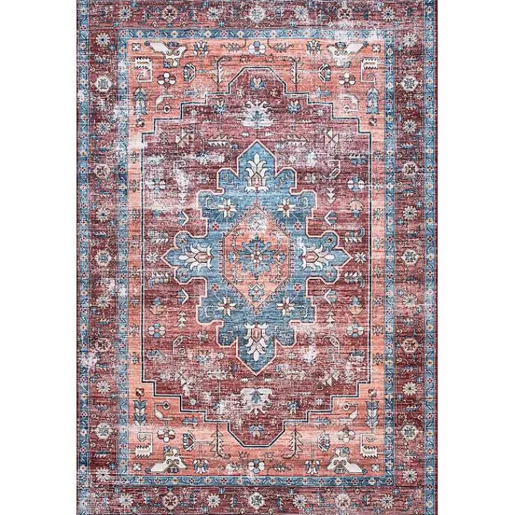Kirklands Home Orange Medallion Washable Area Rug, 5x8 Best