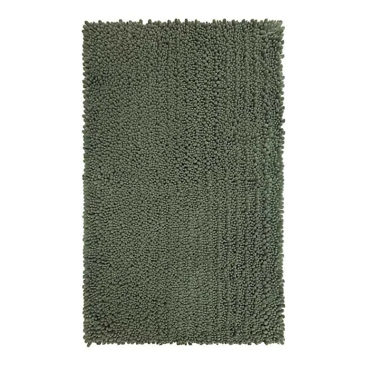 Kirklands Home Oregano Chenille Bath Mat, 60 in. Green Outlet