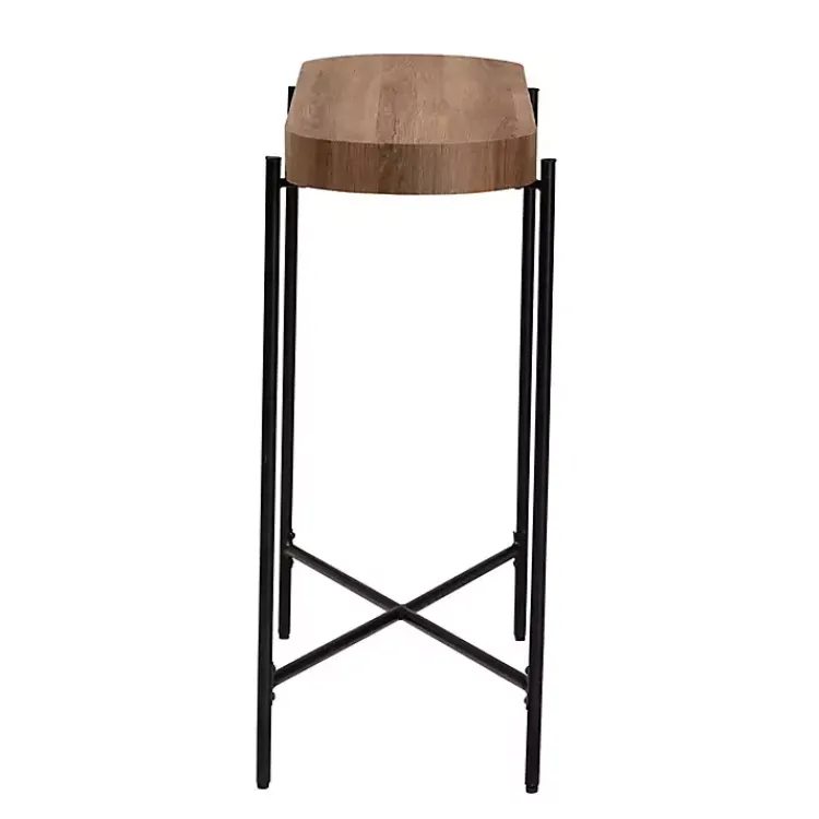 Kirklands Home Oval Light Wood X Base Console Table Brown Clearance
