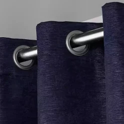 Kirklands Home Oxford Navy Thermal Curtain Panel Set, 84 in. Blue Outlet
