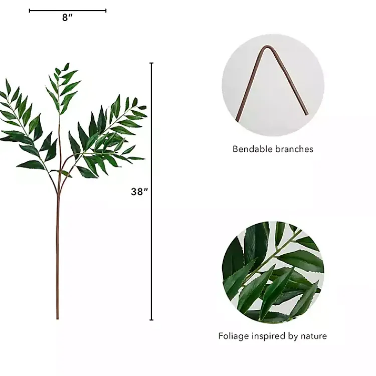 Stems & Bouquets>Kirklands Home Palmate Fern Stems, Set of 3 Green