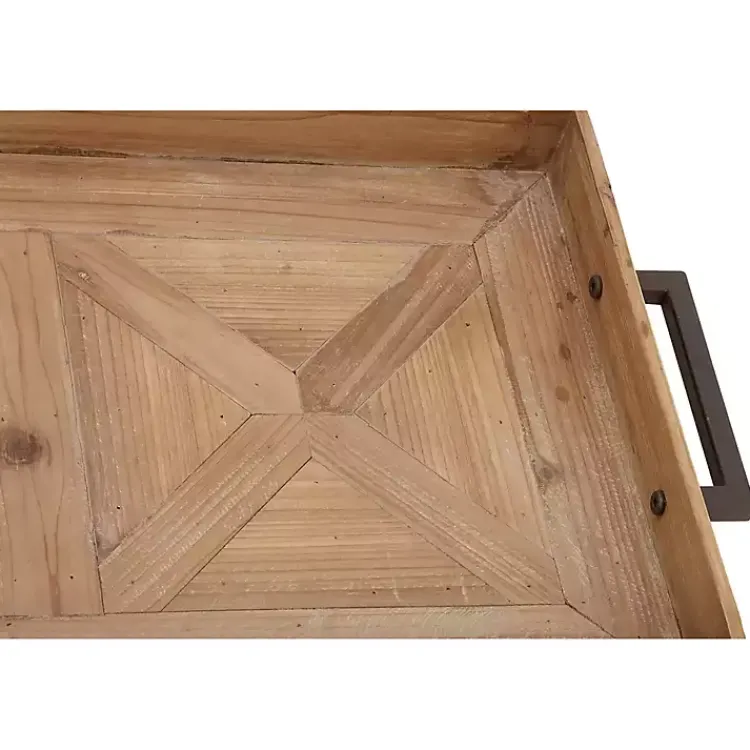 Decorative Trays>Kirklands Home Parquet Fir Wood Decorative Tray Tan