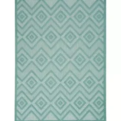 Kirklands Home Pastel Lime Diamond Outdoor Area Rug, 6x9 Green Sale
