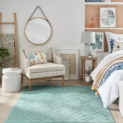 Kirklands Home Pastel Lime Diamond Outdoor Area Rug, 6x9 Green Sale