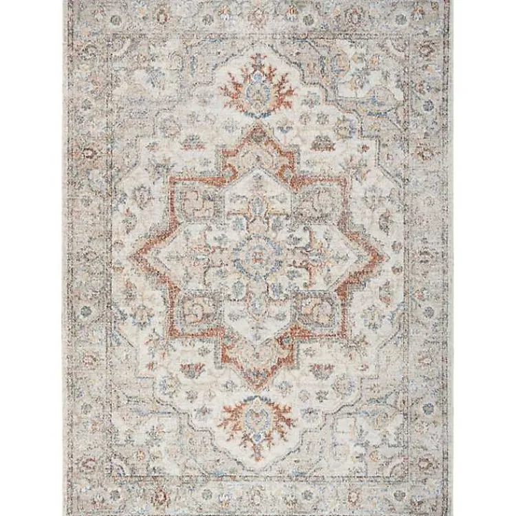 Kirklands Home Pastel Medallion Washable Area Rug, 5x7 Gray Best