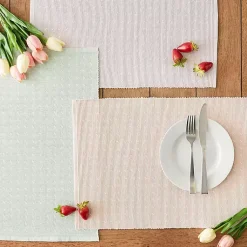 Kirklands Home Pastel Misty Dobby Placemats, Set of 6 Blue Hot