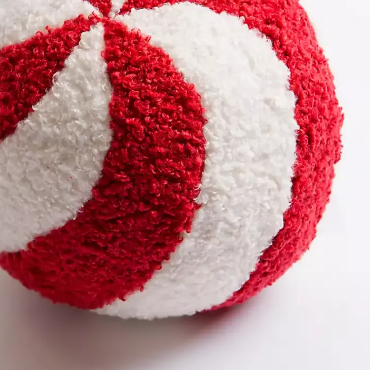 Christmas Pillows>Kirklands Home Peppermint Sphere Teddy Pillow