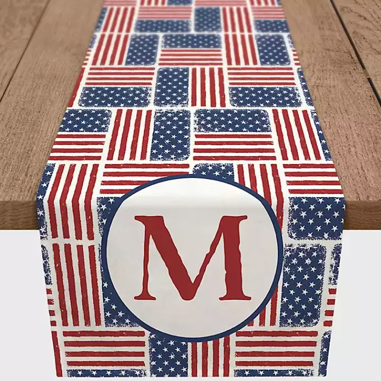 Kirklands Home Personalized American Flag Table Runner, 90 in. Sale
