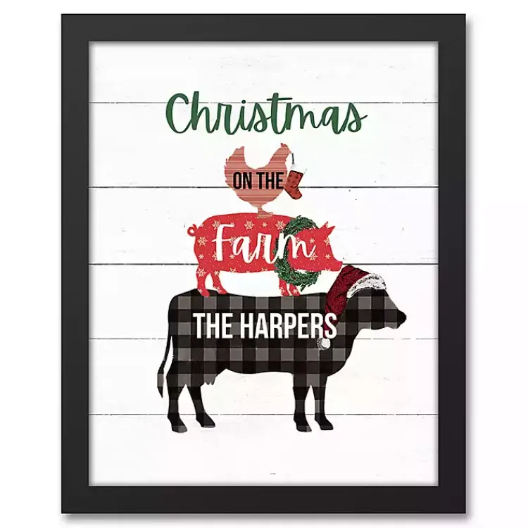 Christmas Art & Wall Decor>Kirklands Home Personalized Christmas on the Farm Framed Print