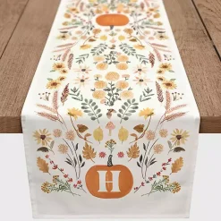 Fall>Kirklands Home Personalized Pumpkin Floral Table Runner, 72 in.