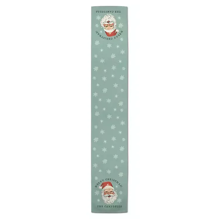 Christmas Dining & Entertaining>Kirklands Home Personalized Retro Santa Table Runner, 90 in. Blue