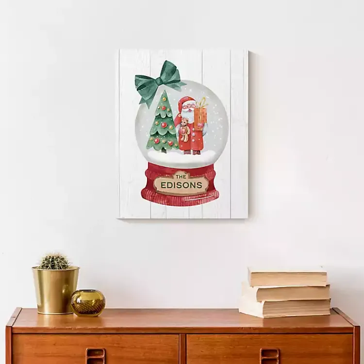 Christmas Art & Wall Decor>Kirklands Home Personalized Santa Snowglobe Canvas Art Print