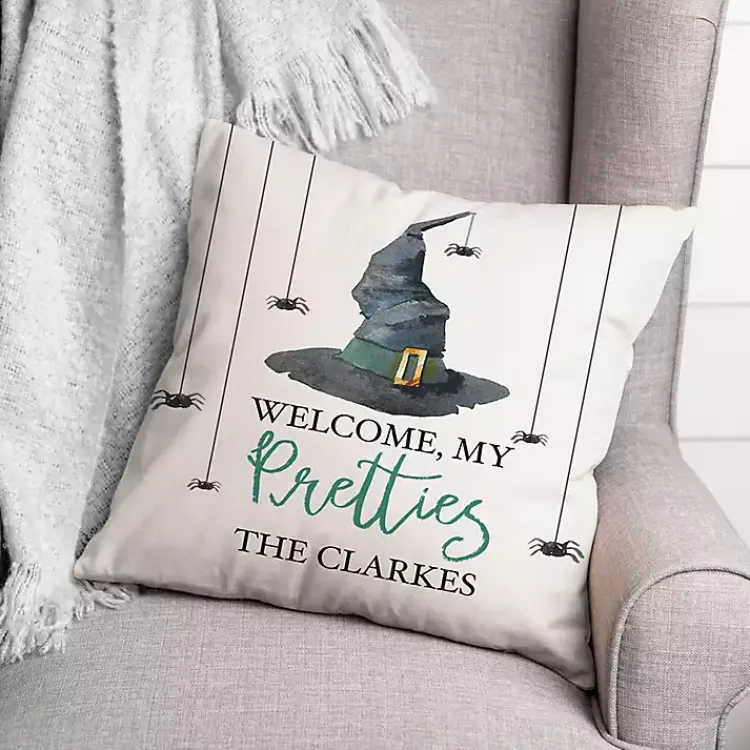Halloween>Kirklands Home Personalized Welcome My Pretties Outdoor Pillow