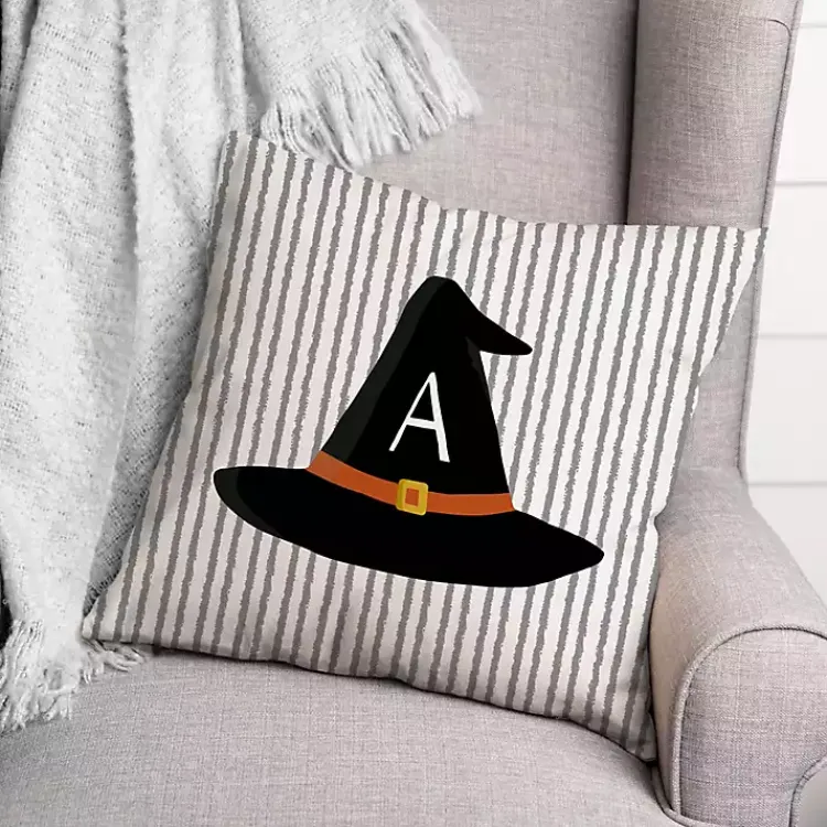 Halloween>Kirklands Home Personalized Witch's Hat Monogram Pillow