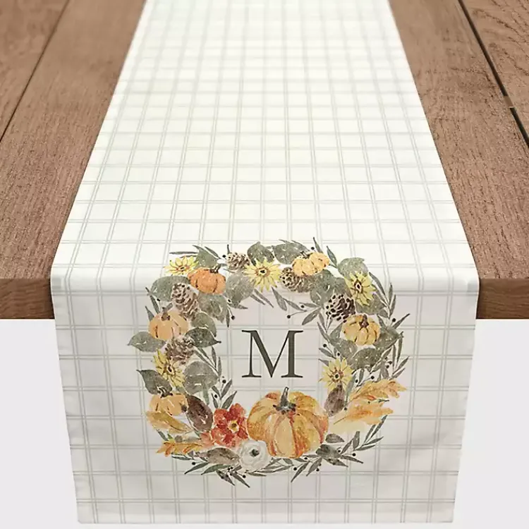 Kirklands Home Personalized Wreath Monogram Table Runner, 90 in. Discount