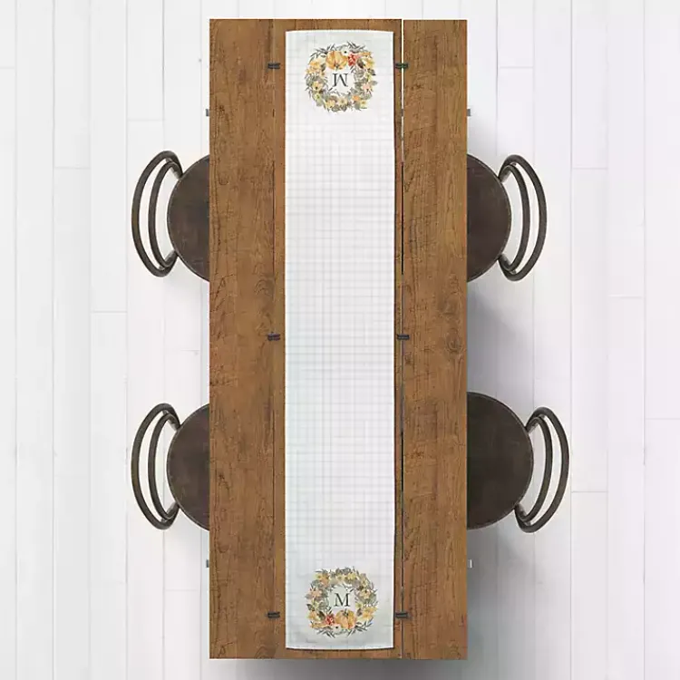 Kirklands Home Personalized Wreath Monogram Table Runner, 90 in. Discount