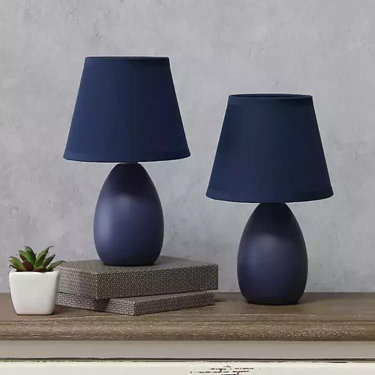 Kirklands Home Petite Oblong Table Lamps, Set of 2 Blue Online