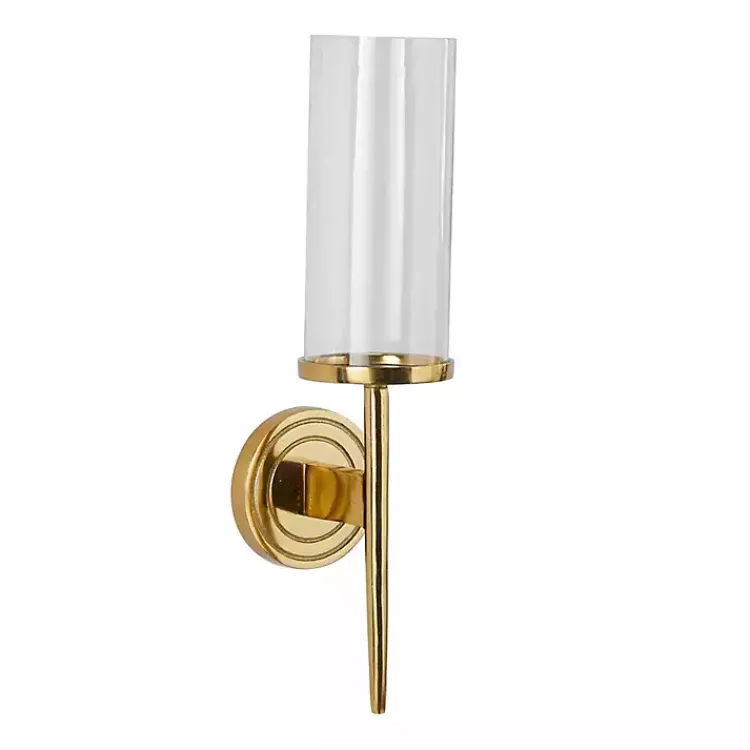 Sconces>Kirklands Home Pierre Polished Stem Sconce Gold