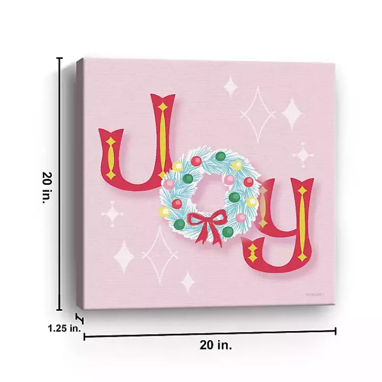 Christmas Art & Wall Decor>Kirklands Home Pink Joy Wreath Canvas Print