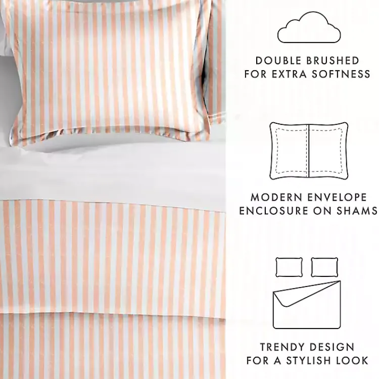 Kirklands Home Pink Rugged Stripe 2-pc. Twin Duvet Cover Set Outlet