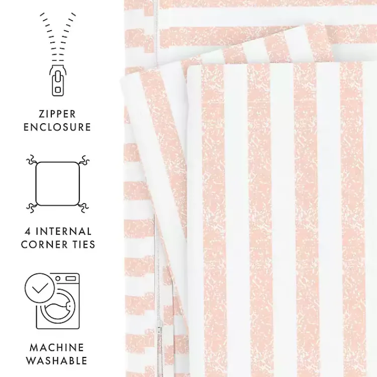 Kirklands Home Pink Rugged Stripe 2-pc. Twin Duvet Cover Set Outlet