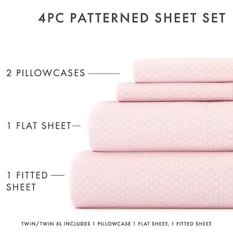Kirklands Home Tiny Hearts 3-pc. Twin Sheet Set Pink