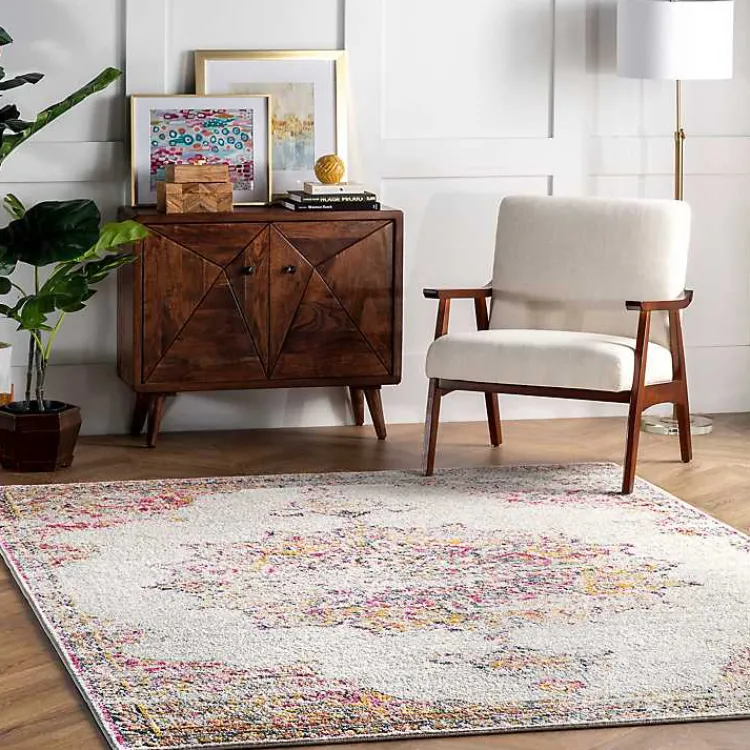 Kirklands Home Pink Vintage Medallion Area Rug, 8x12 Sale