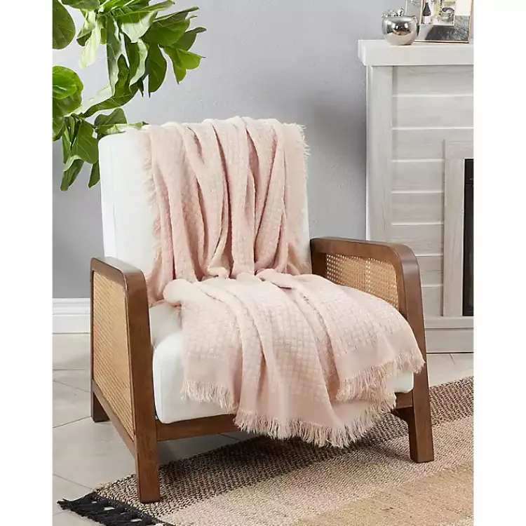 Blankets & Throws>Kirklands Home Waffle Weave Throw Blanket Pink