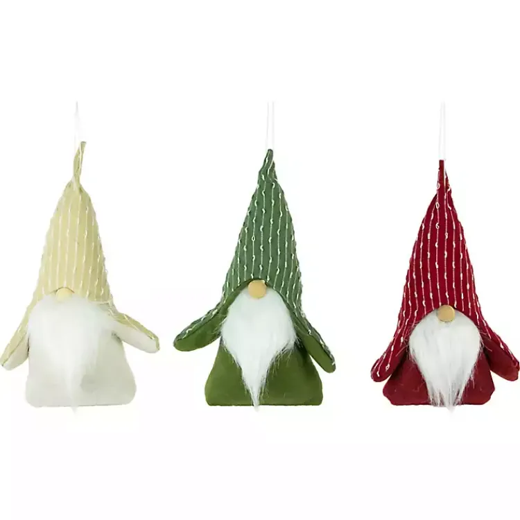 Christmas Decorations>Kirklands Home Plush Striped Hat Gnomes, Set of 3