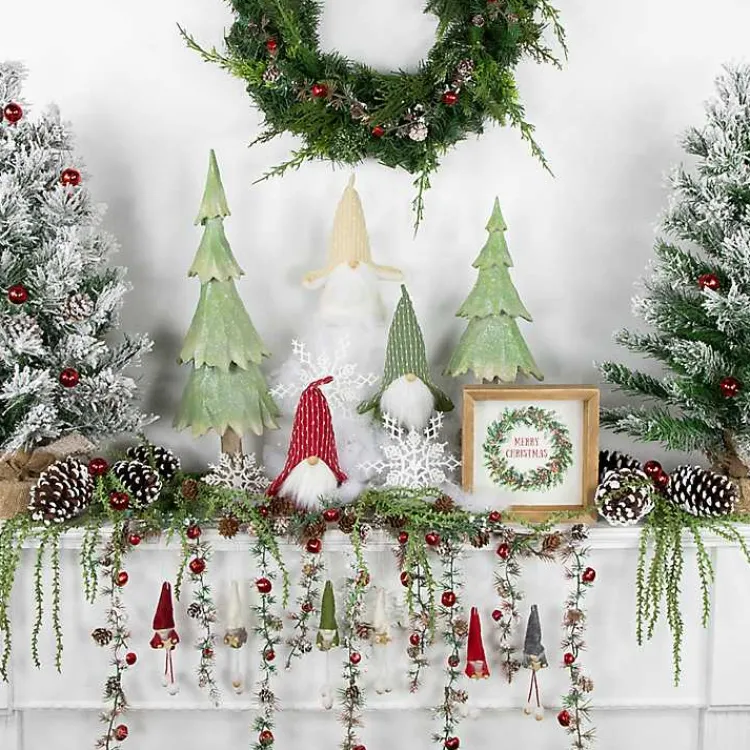 Christmas Decorations>Kirklands Home Plush Striped Hat Gnomes, Set of 3