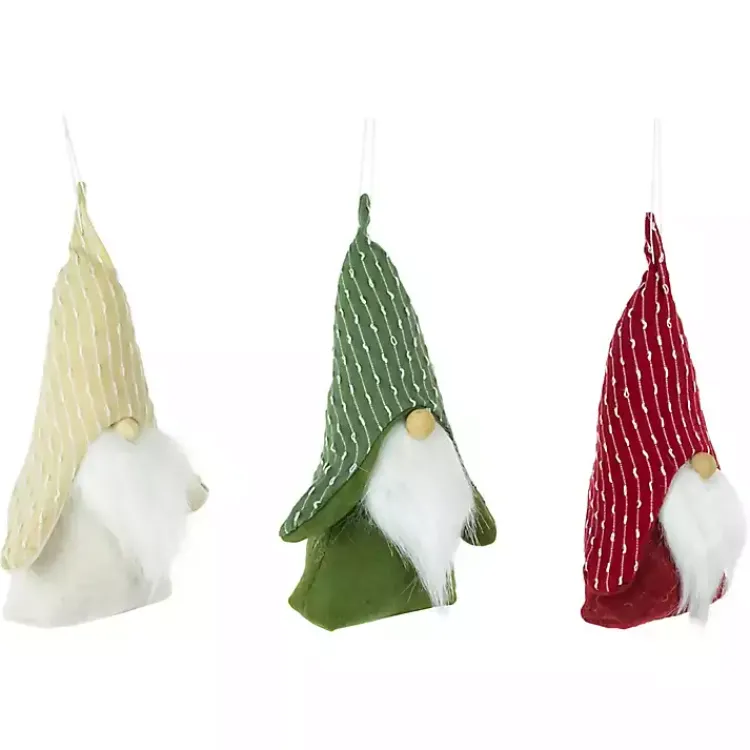 Christmas Decorations>Kirklands Home Plush Striped Hat Gnomes, Set of 3