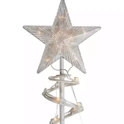 Outdoor Christmas Decorations>Kirklands Home Pre-Lit Clear Spiral Trees, Set of 2 White