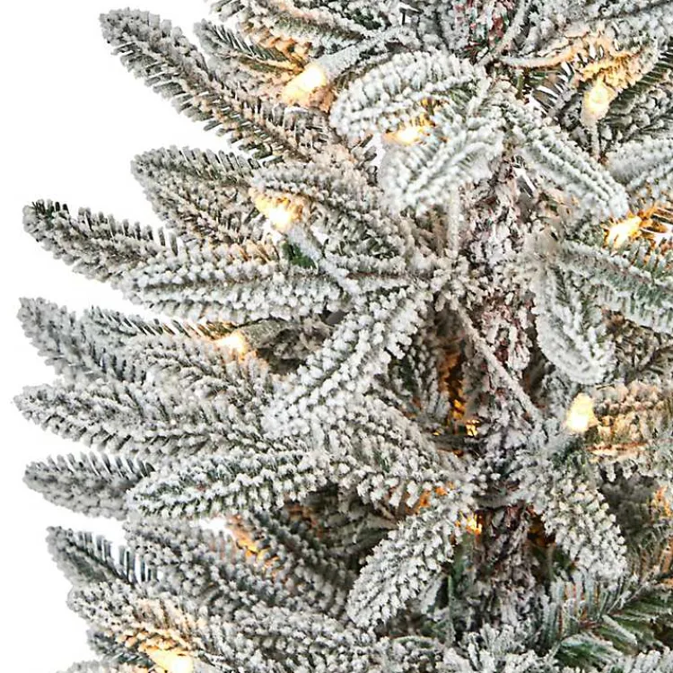 Christmas Trees>Kirklands Home Pre-Lit Manchester Spruce in White Planter, 44 in.