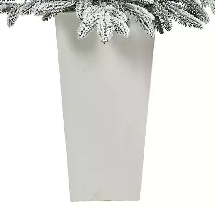 Christmas Trees>Kirklands Home Pre-Lit Manchester Spruce in White Planter, 44 in.