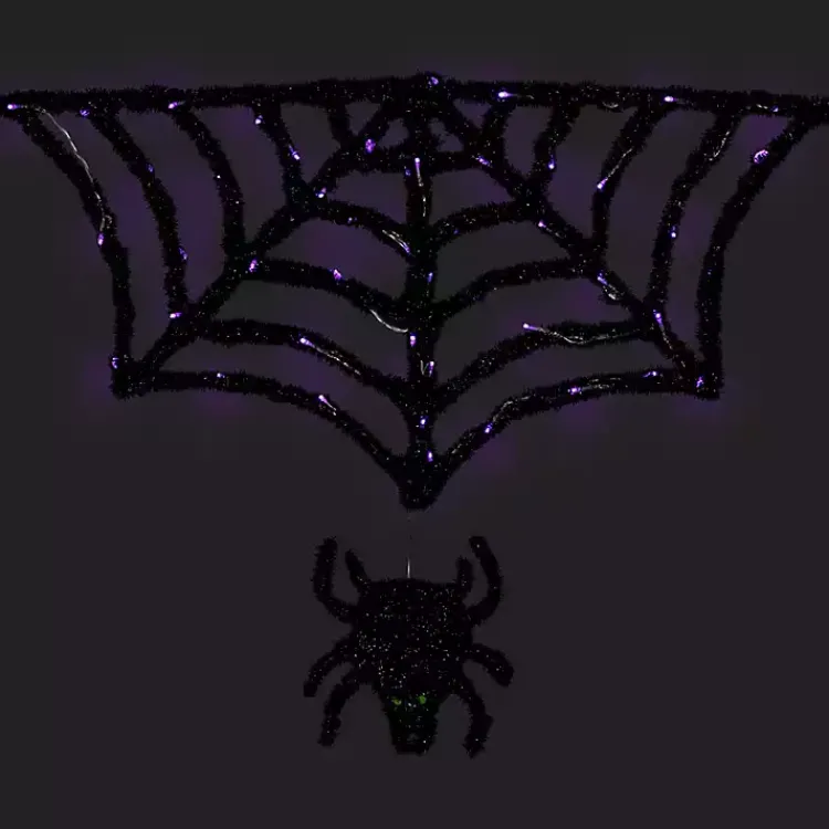 Halloween>Kirklands Home Pre-Lit Spider and Web Outdoor Decoration Black