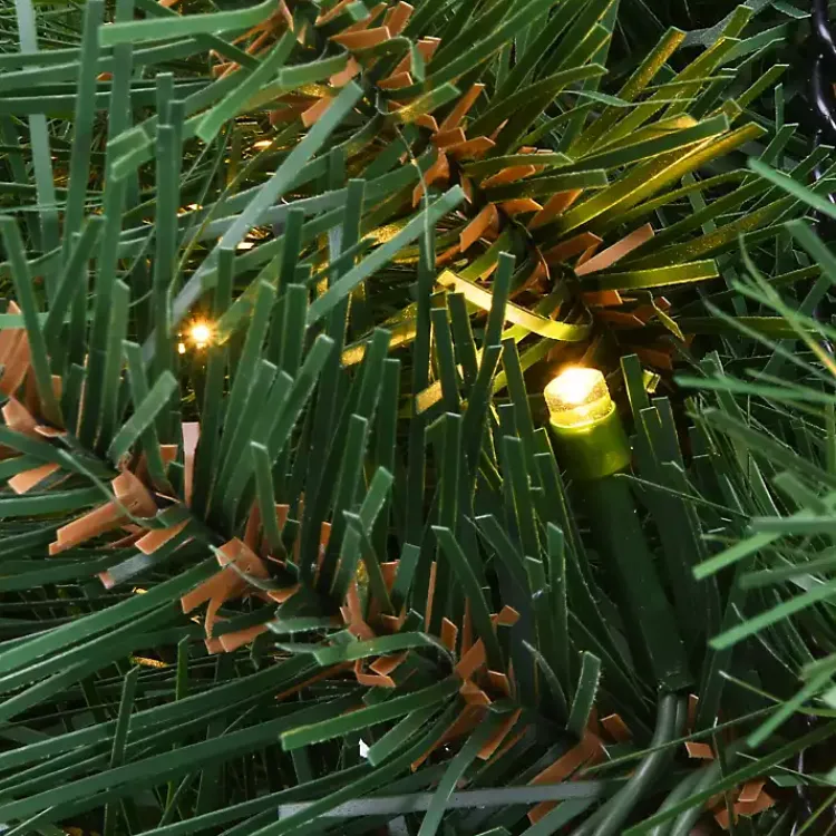 Christmas Arrangements & Garland>Kirklands Home Pre-Lit Tiffany Fir Christmas Hanging Basket Green