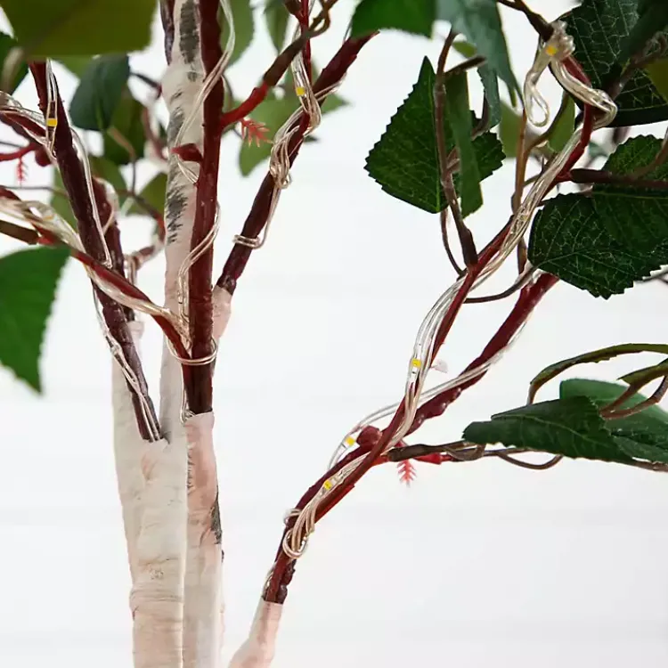 Trees & Topiaries>Kirklands Home Pre-Lit Warm LED Birch Tree, 5 ft.