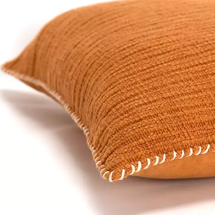 Pillows>Kirklands Home Pumpkin Subtle Striped Oversized Pillow Orange