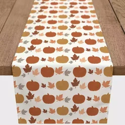 Fall>Kirklands Home Pumpkins and Leaves Table Runner, 90 in.