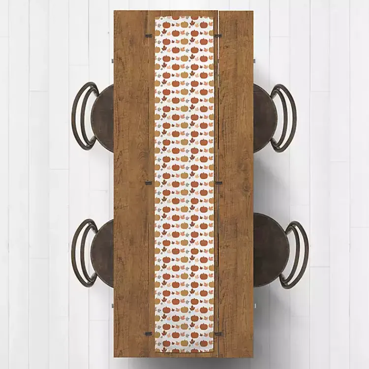 Fall>Kirklands Home Pumpkins and Leaves Table Runner, 90 in.