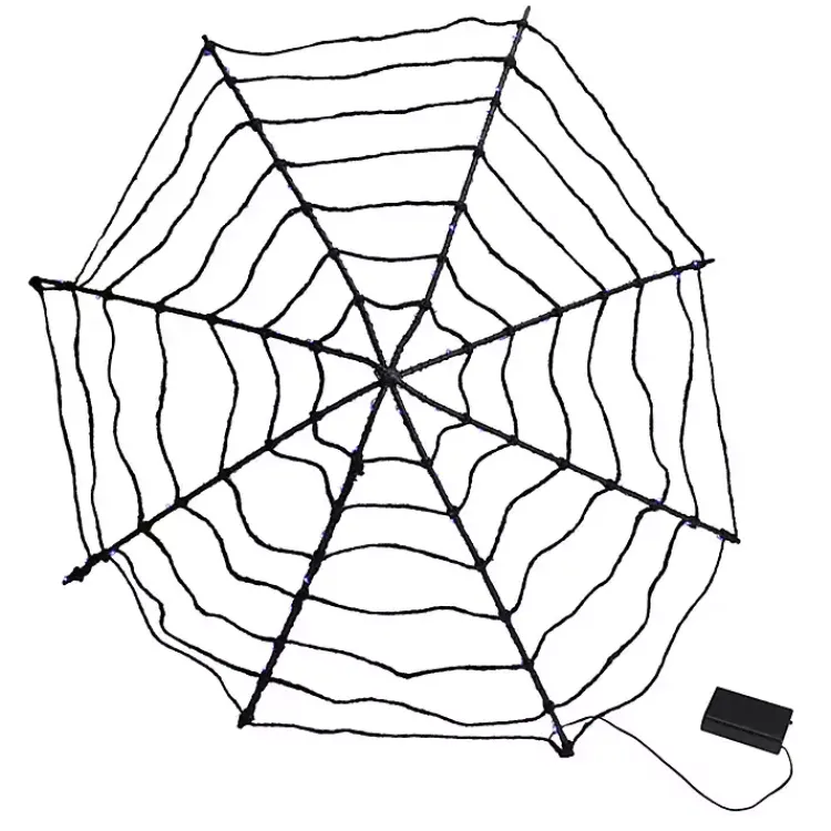 Halloween>Kirklands Home Purple LED Spider Web Decoration
