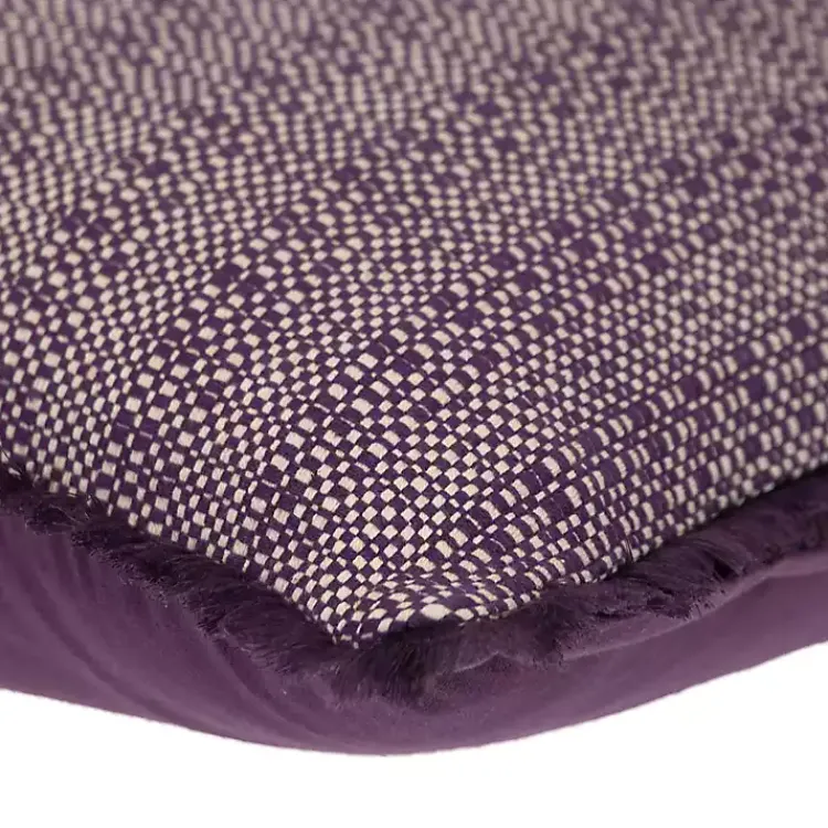 Pillows>Kirklands Home Woven Stripes Fringe Lumbar Pillow Purple