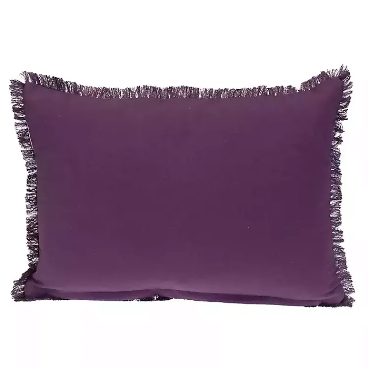 Pillows>Kirklands Home Woven Stripes Fringe Lumbar Pillow Purple