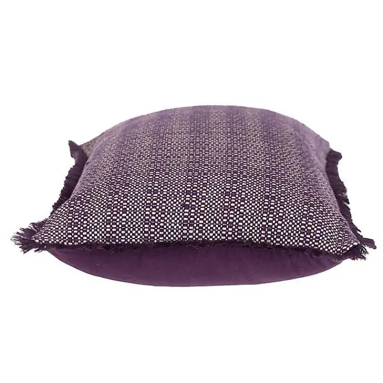 Pillows>Kirklands Home Woven Stripes Fringe Lumbar Pillow Purple